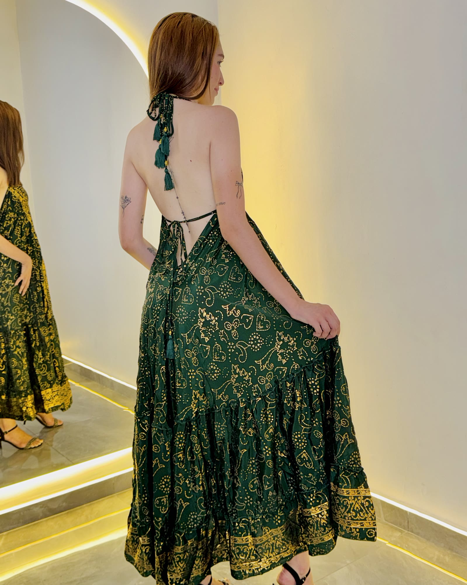 Vestido Indiano longo - Merida (com detalhes  dourados) 2