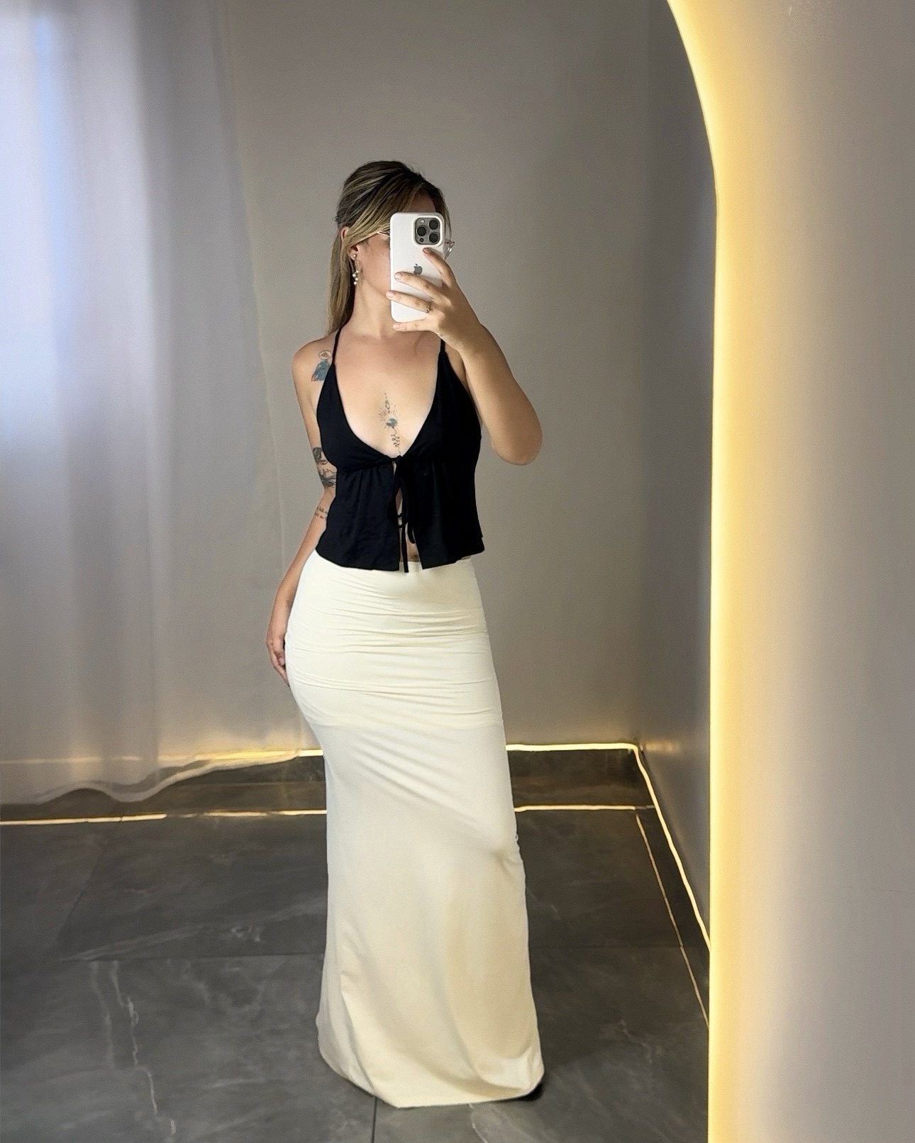 Saia Ariel longa em poliamida