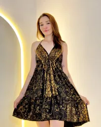 Vestido Indiano curto - Nyra (com detalhes dourados) 2
