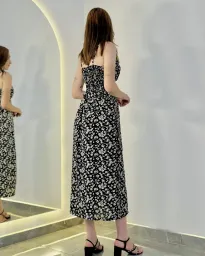Vestido Flora midi - Preto 2