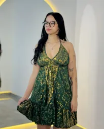 Vestido Indiano curto - Merida (com detalhes dourados) 1