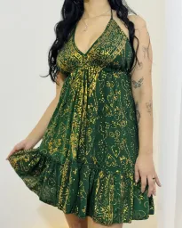 Vestido Indiano curto - Merida (com detalhes dourados) 2