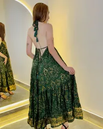 Vestido Indiano longo - Merida (com detalhes  dourados) 2